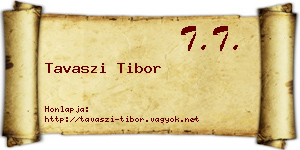 Tavaszi Tibor névjegykártya